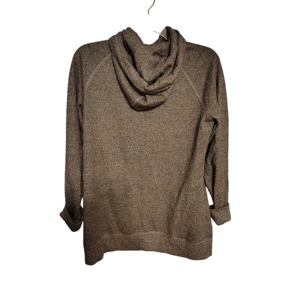 Roots NWT Large Salt & Pepper Gray Zip Front Hooded Sweatshirt Womens Beaver - Picture 4 of 9